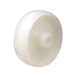 50mm White Nylon Wheel 8mm Plain Bore - 50Kg