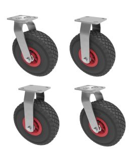 PL260 - 260mm Swivel & Fixed (Pneumatic/Plastic) SET OF 4