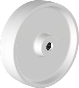 150mm White Nylon Wheel Plain Bore & Roller Bearing Bore Choice