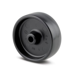 50mm Black Plastic Wheel 6mm Plain Bore
