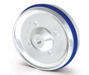 100mm High Temp Aluminium Wheel with Heat-Resistant Floor Kind Synthetic Tread & 8mm Ball Bearing Bore (280 °C) - 200Kg