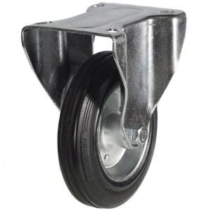 200mm Black Rubber Medium Duty