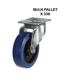125mm Swivel Castor With Blue Elastic Non-Marking Wheel (150kg) - BULK PALLET BUY OF 336 CASTORS