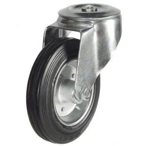 160mm Black Rubber Medium Duty