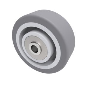 50mm Grey Thermo Plastic Rubber Wheel with 6mm Ball Bearing Bore (40kg)