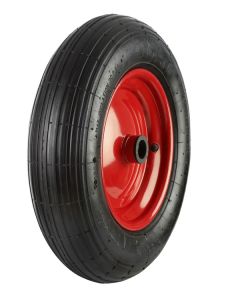400mm Pneumatic Wheel Steel Centre RIBBED TREAD (4.80/4.00-8 Tyre 4 Ply - 20mm, 25mm & 1" BORE CHOICE) - 200Kg