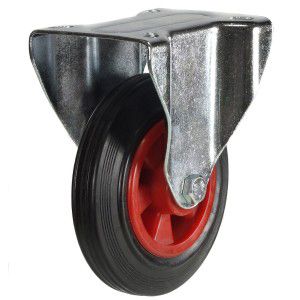 200mm Black Rubber Medium Duty