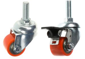 Swivel & Brake 35mm Polyurethane M12 Fixed Stem (LOW LEVEL)