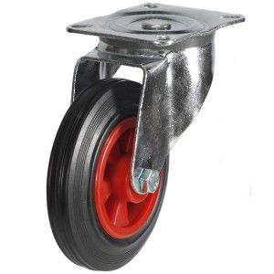 160mm Black Rubber Medium Duty