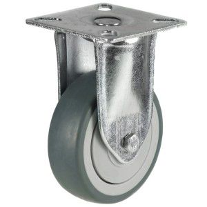75mm Grey Rubber Apparatus Plate Fitting Castors