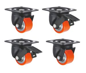 50mm Polyurethane/Aluminium Heavy Duty (Low Level) Set of 4 - 300kg per Castor