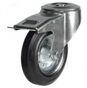 80mm Black Rubber Medium Duty