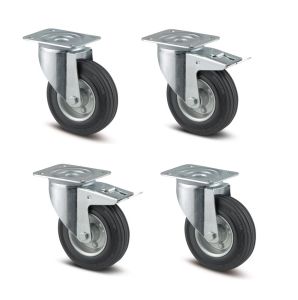 200mm Wheel Diameter (Puncture Proof/Steel) SET OF 4