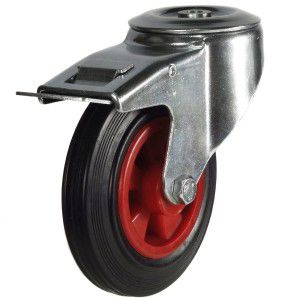 160mm Black Rubber Medium Duty (205Kg)