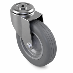 200mm Pneumatic Swivel Steel Centred M12 Single Bolt Hole Castors (200x50 TYRE - 4 PLY) 75Kg