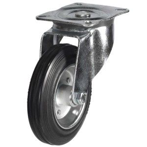 160mm Black Rubber Medium Duty