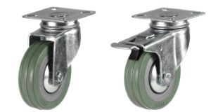 75mm Grey Rubber Wheel Square Plate (Bulk Buy)