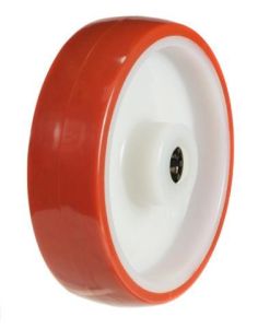 80mm Polyurethane Tyre on Nylon Centre 12mm Bore - 100kg