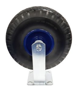 Premium Puncture Proof Ball Bearing Pneumatic Equivalent Castor 260mm Fixed Metal Centred