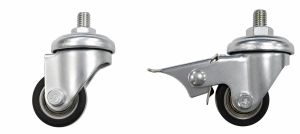 Heavy Duty Swivel & Swivel/Brake 35mm Black Polyurethane Wheel Single Bolt Hole (M10x25) Fit (LOW LEVEL)