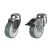 100mm Grey Rubber Apparatus Single Bolt Hole Fitting Castors