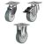 75mm Grey Rubber Apparatus Plate Fitting Castors