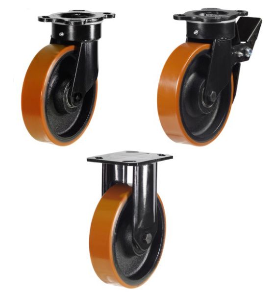 Size 250mm Extra Heavy Duty Castors Extra Heavy Duty Polyurethane