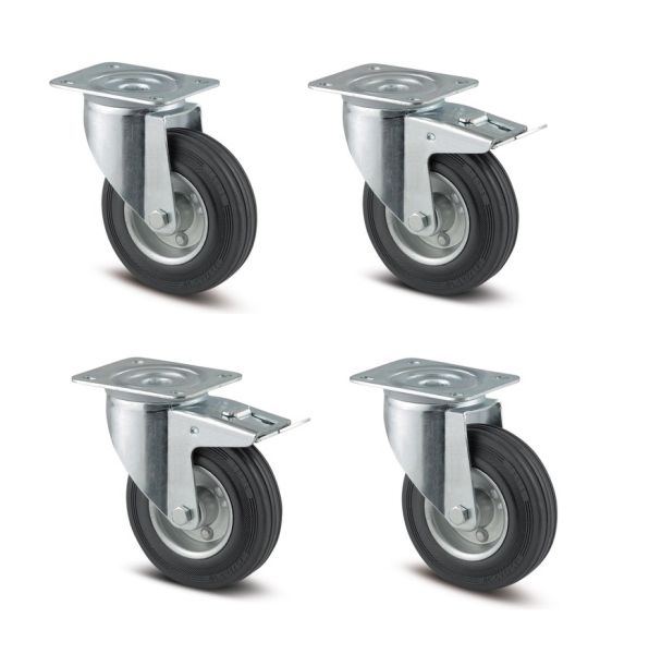 Castors in Sets Pneumatic & Puncture Proof Castors Set of 4 Castors