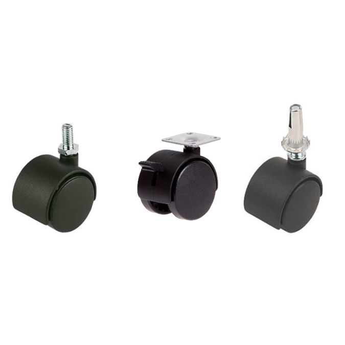 40mm Twin Wheel Furniture Castors (Bulk Buy Box of 200)