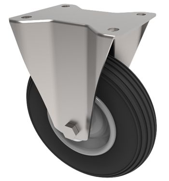 Puncture Proof Pneumatic Equivalent Castor 200mm Fixed Steel Centred