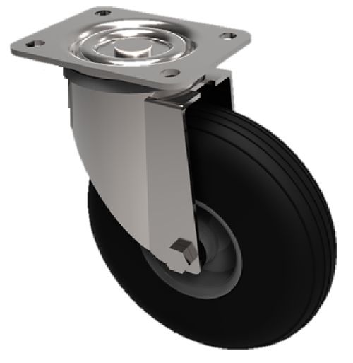 Puncture Proof Pneumatic Equivalent Castor 200mm Swivel Steel Centred