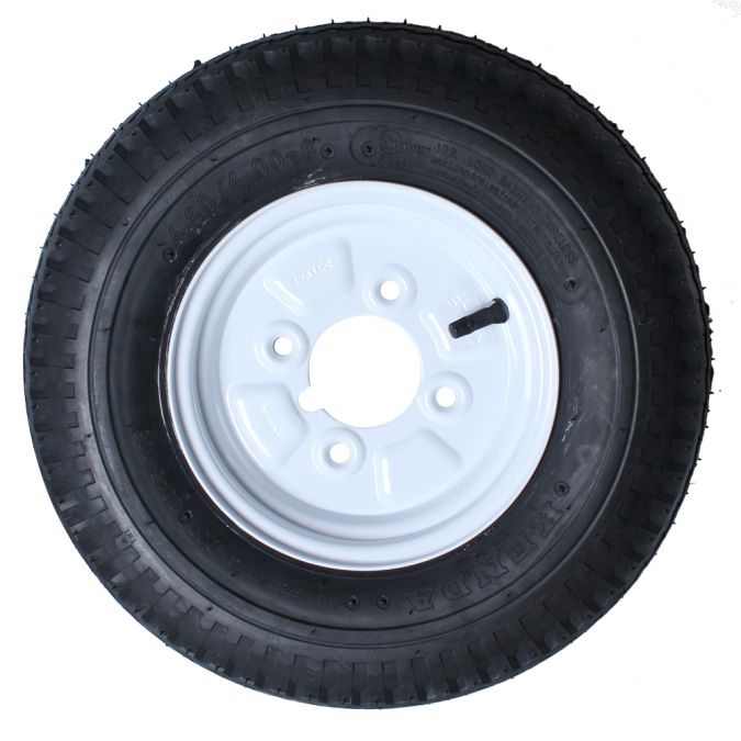 400mm 4.80/4.00-8 Steel Centre Trailer Wheel With 6 Ply Rating Tyre.