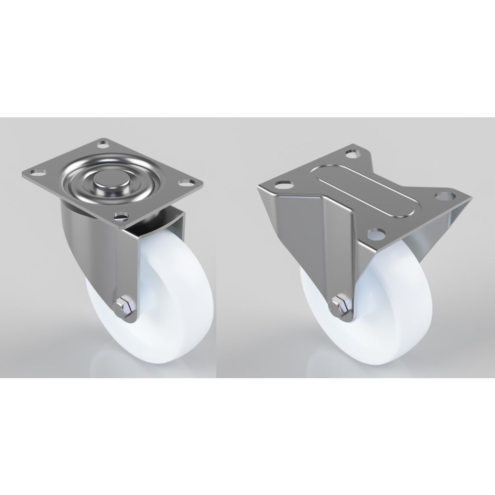 100mm Economy Series Swivel & Fixed Nylon Wheel Castors (150kg) Special Offer