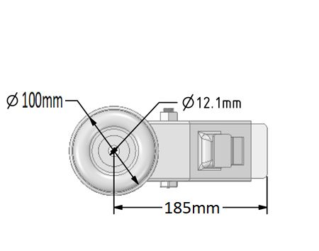 Single Bolt Hole Puncture Proof Pneumatic Equivalent Castor 200mm Swivel & Brake Steel Centred
