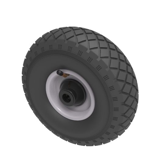 260mm Pneumatic Wheel Steel Centre (3.00-4 Tyre 4 Ply - 20mm BORE - 75mm Hub)