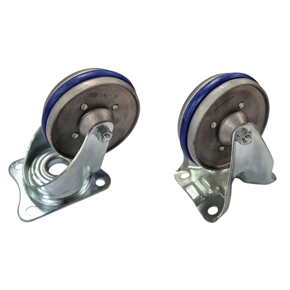 100mm High Temp Aluminium Wheel with Floor Kind Heat-Resistant Synthetic Tread (200kg)