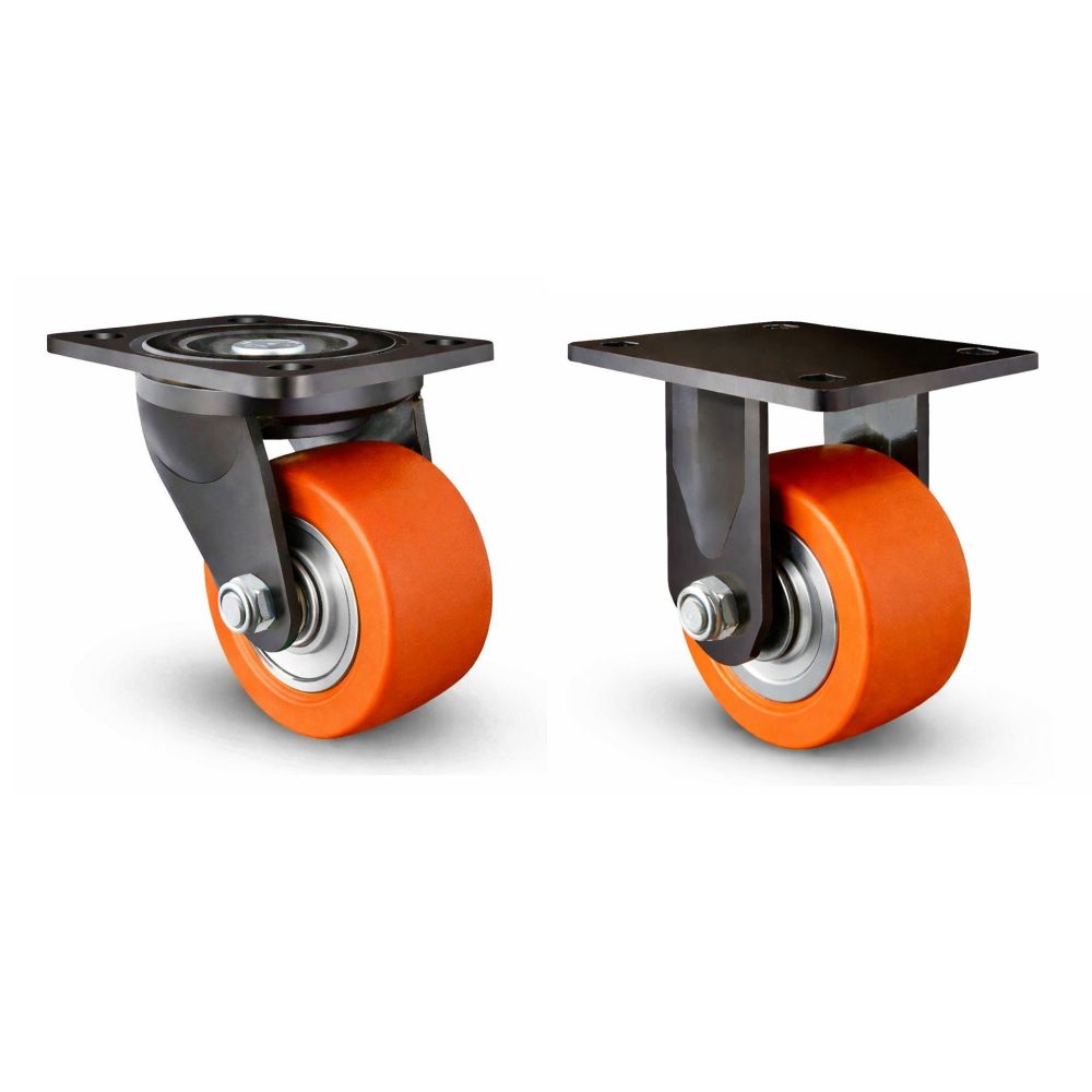 75mm 400Kg Poluyrethane/Aluminium Swivel & Fixed (LOW LEVEL)