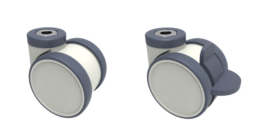 DESIGN 75mm TWIN WHEEL BOLT HOLE CASTOR