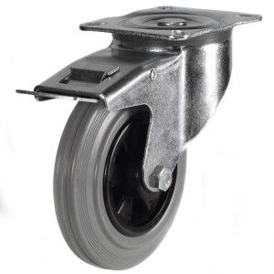 100mm Grey Rubber SET of 8