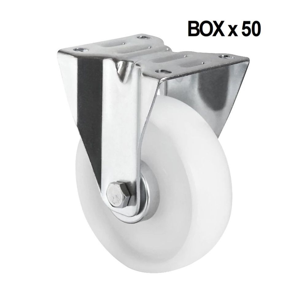 125mm Fixed Castor With Plastic Wheel Box 50 Bulk Buy (175kg)