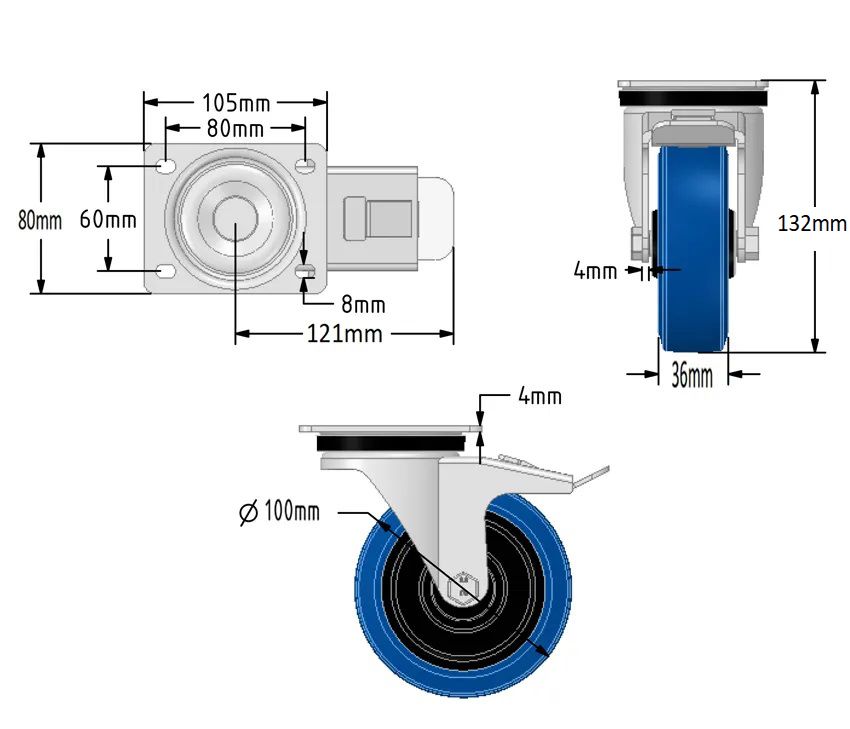 100mm Wheel Diameter