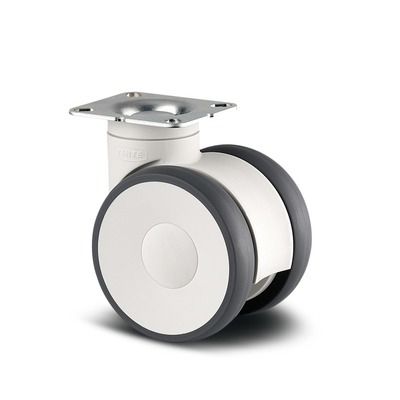 DESIGN 100mm TWIN WHEEL PLATE CASTOR