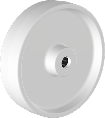 125mm White Nylon Wheel Plain Bore & Roller Bearing Bore Choice