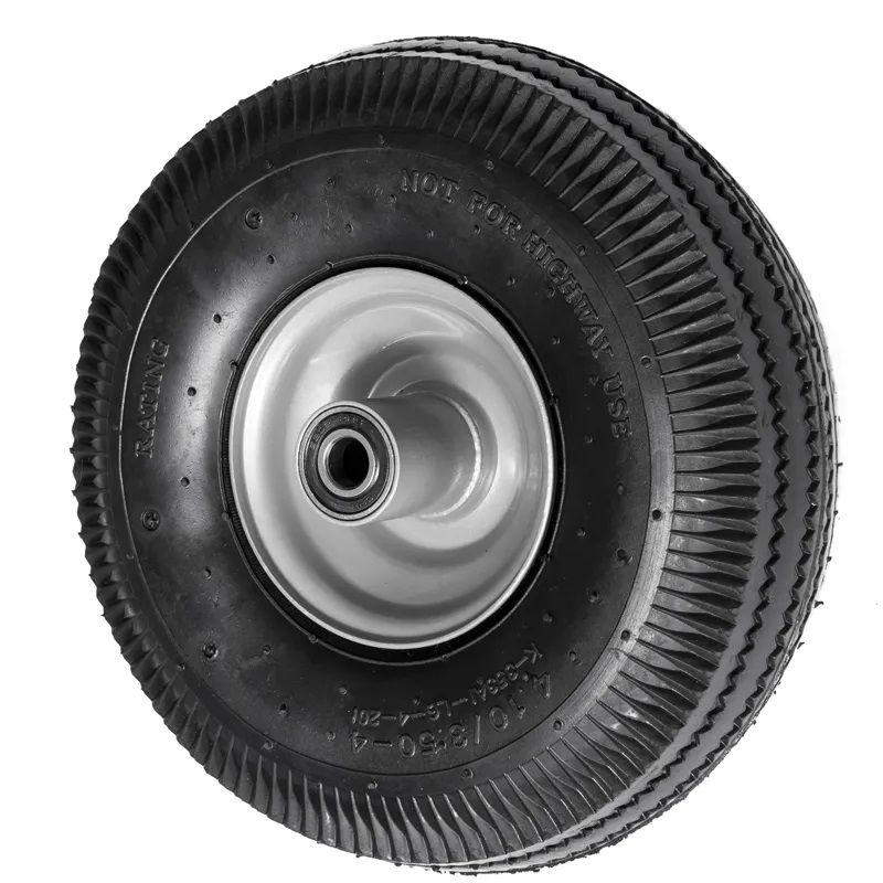 260mm Pneumatic Wheel Steel Centre (4.10/3.50-4 Tyre 4 Ply - 16mm BALL BEARING BORE - STANDARD HUB)