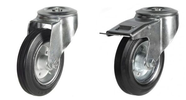 80mm Black Rubber Medium Duty