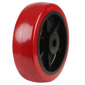 100mm Polyurethane Tyre on Nylon Centre Plain & Roller Bearing Bore Choice