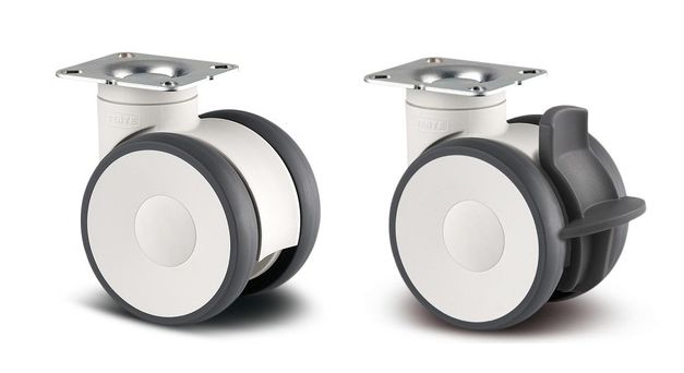 DESIGN 125mm TWIN WHEEL PLATE CASTOR