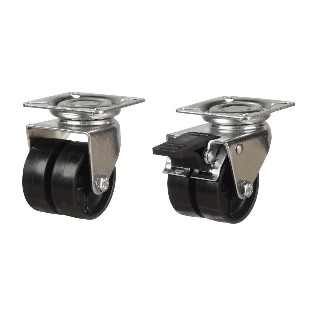 75mm Twin Black Polypropylene Wheel Plate Fitting