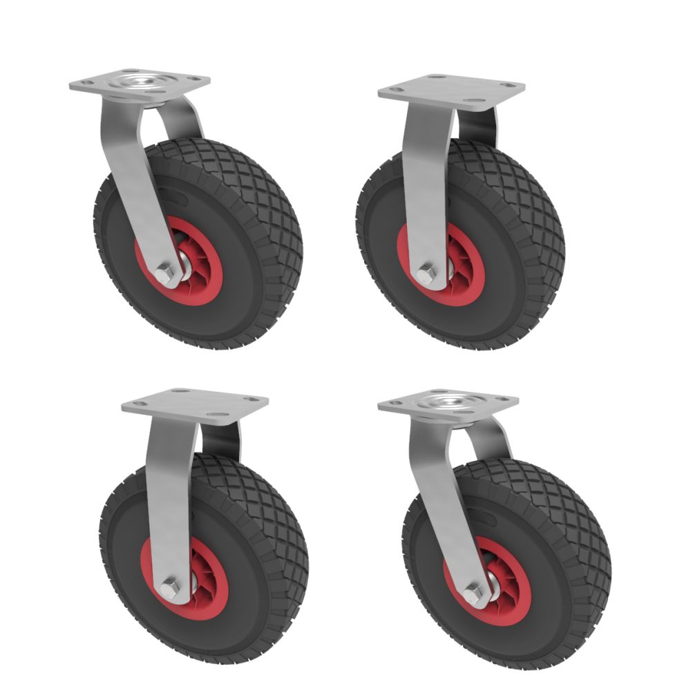 PL260 - 260mm Swivel & Fixed (Puncture Proof/Plastic) SET OF 4