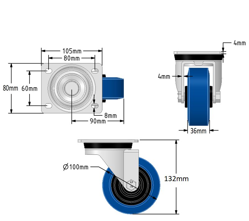 100mm Wheel Diameter